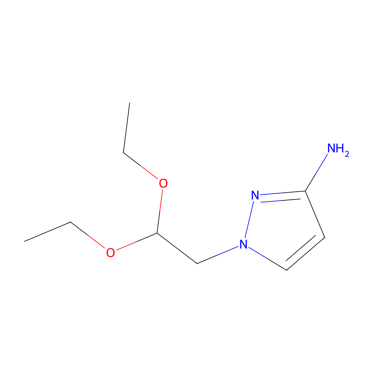 1-(2,2-diethoxyethyl)-1H-pyrazol-3-amine molecular structure, CAS 1174857-48-7
