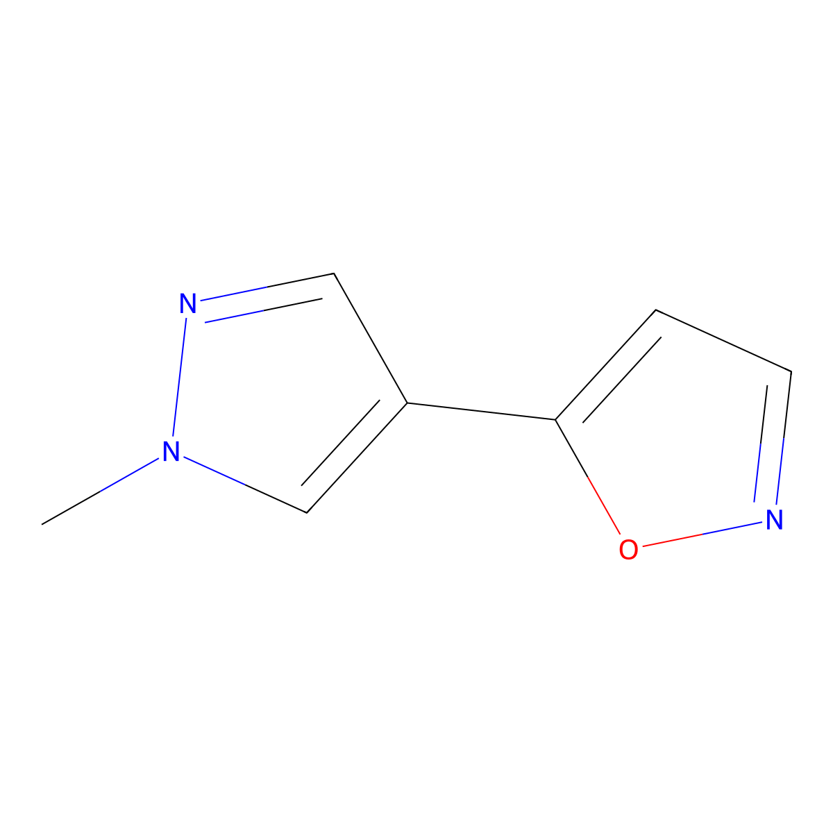 5-(1-Methyl-1H-pyrazol-4-yl)isoxazole molecular structure, CAS 1174864-93-7