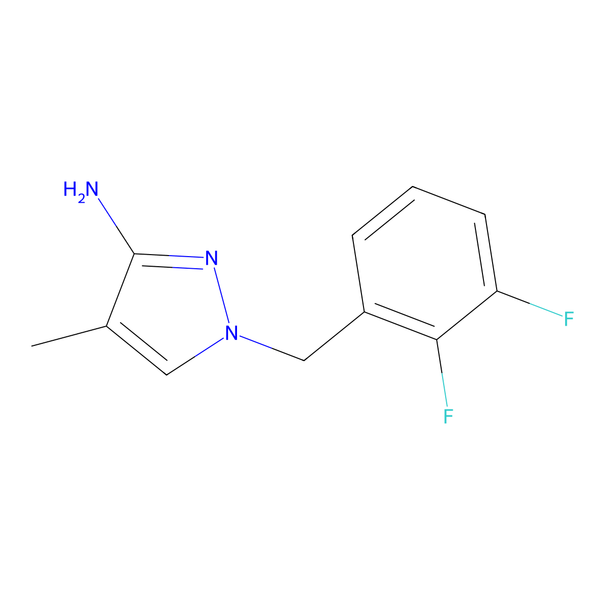 1-[(2,3-Difluorophenyl)methyl]-4-methylpyrazole-3-ylamine molecular structure, CAS 1174869-07-8