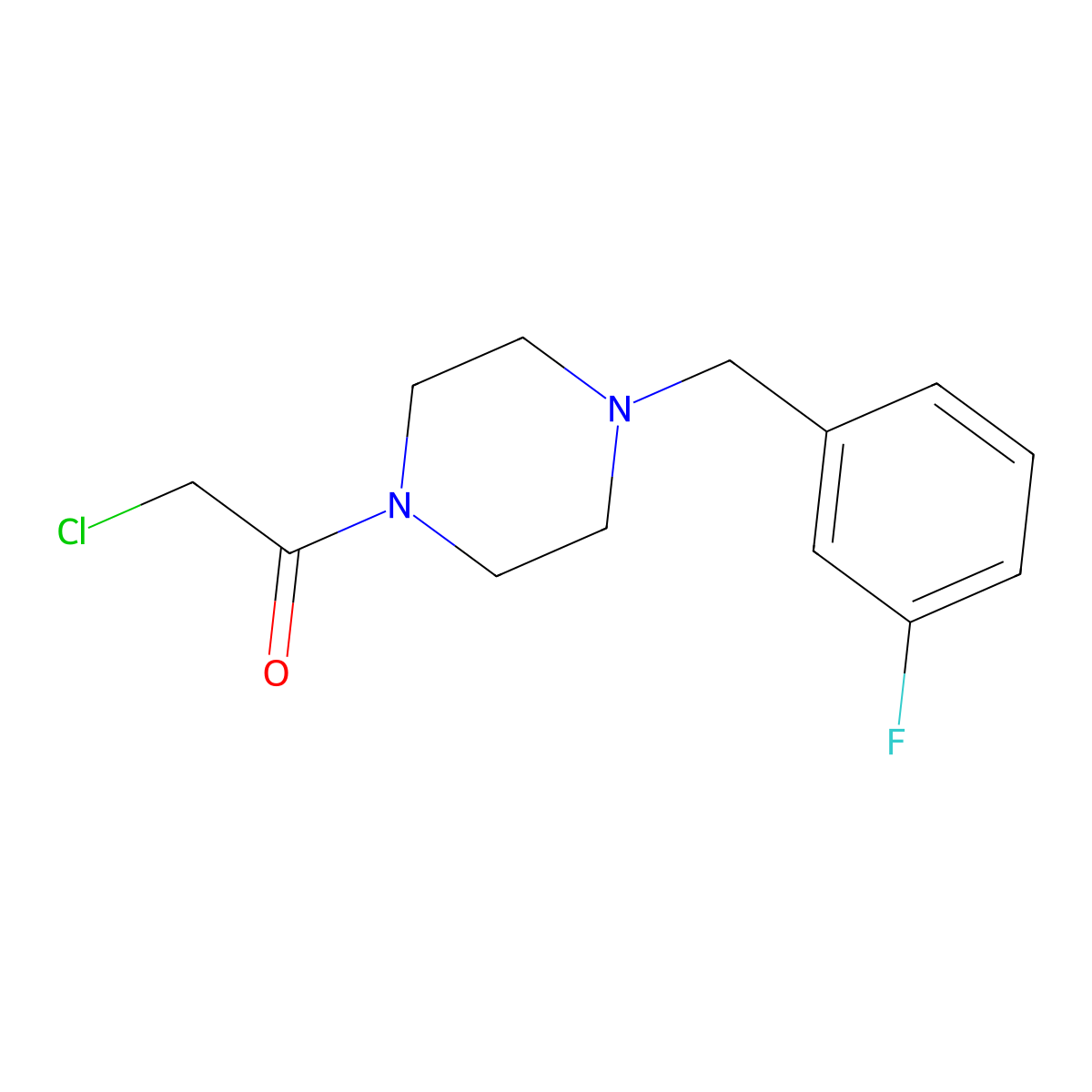 2-Chloro-1-{4-[(3-fluorophenyl)methyl]piperazinyl}ethan-1-one molecular structure, CAS 1174869-30-7