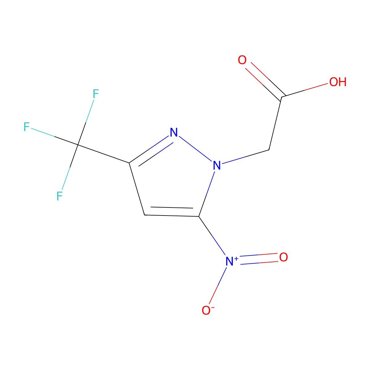 2-(5-Nitro-3-(trifluoromethyl)-1H-pyrazol-1-yl)acetic acid molecular structure, CAS 1174870-62-2