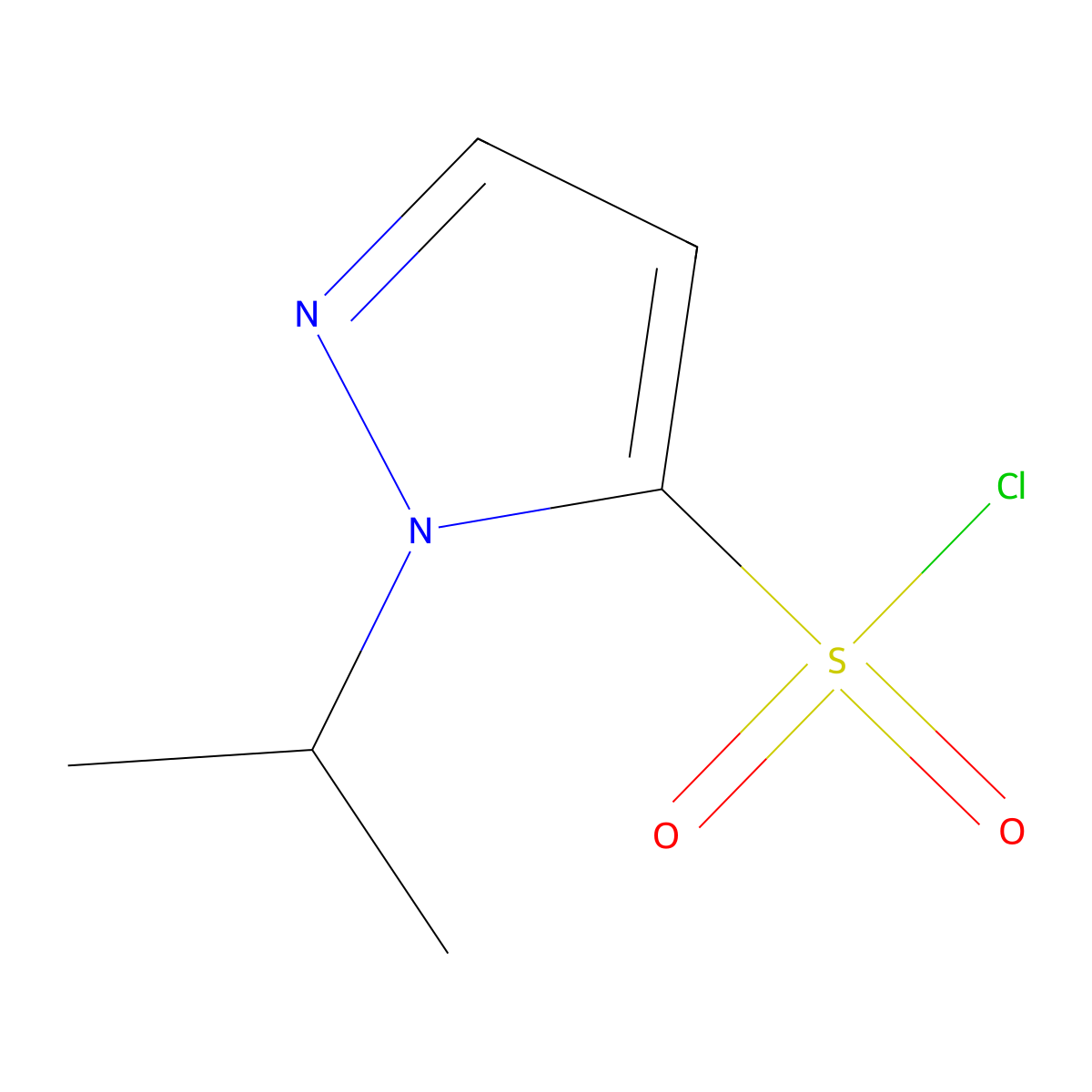 1-(propan-2-yl)-1H-pyrazole-5-sulfonyl chloride molecular structure, CAS 1174871-55-6