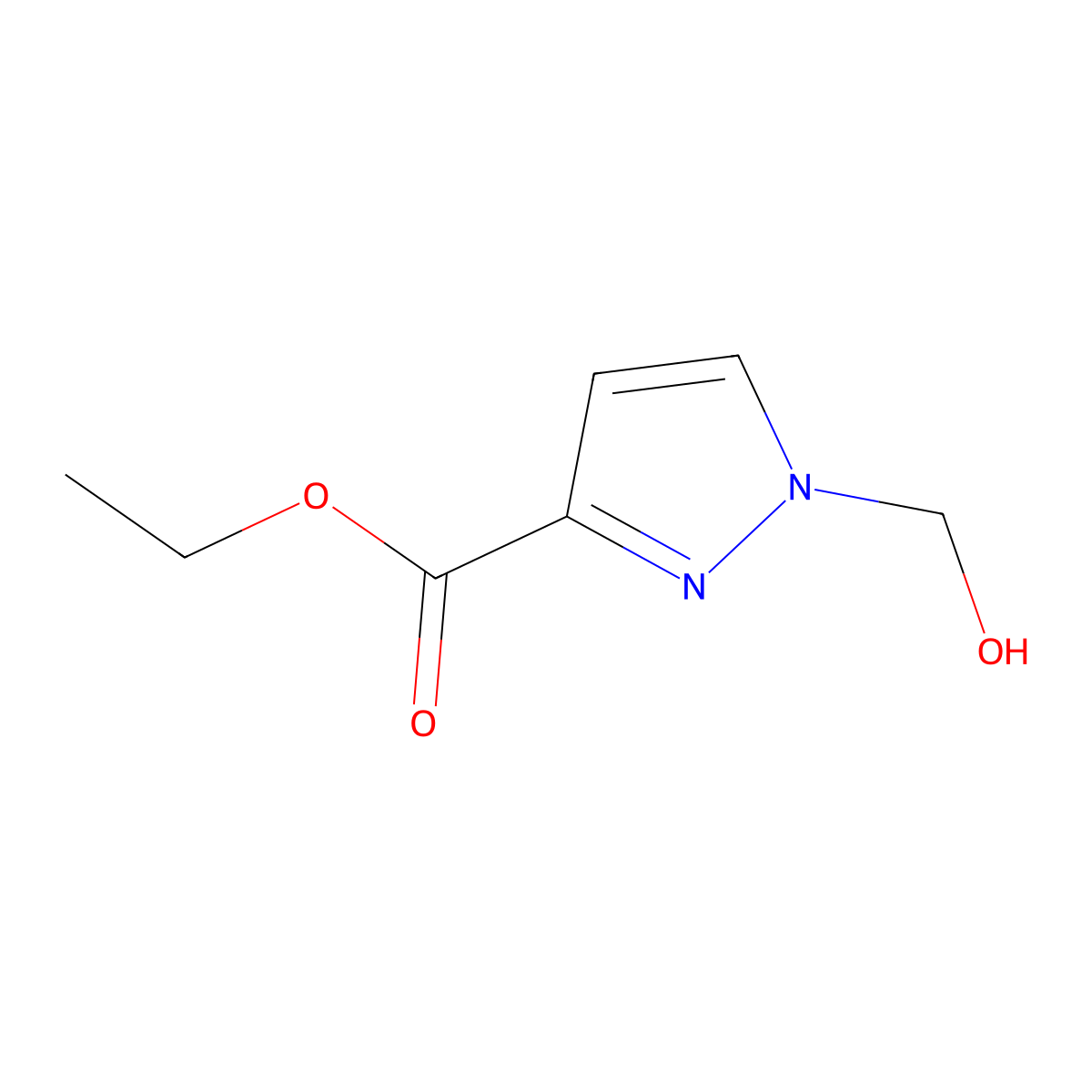 ethyl 1-(hydroxymethyl)-1H-pyrazole-3-carboxylate molecular structure, CAS 1174872-28-6