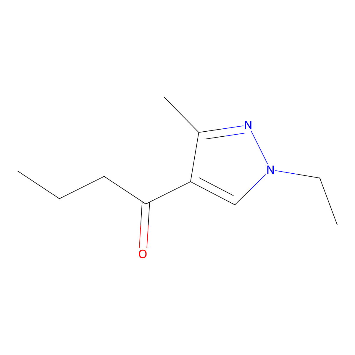 1-(1-ethyl-3-methyl-1H-pyrazol-4-yl)butan-1-one molecular structure, CAS 1174872-37-7