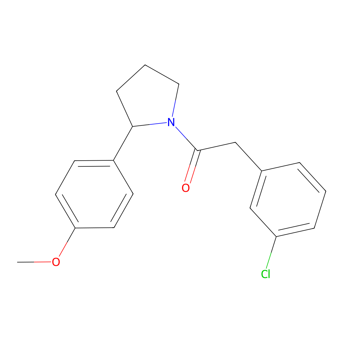 1-[(3-Chlorophenyl)acetyl]-2-(4-methoxyphenyl)pyrrolidine molecular structure, CAS 1174872-38-8