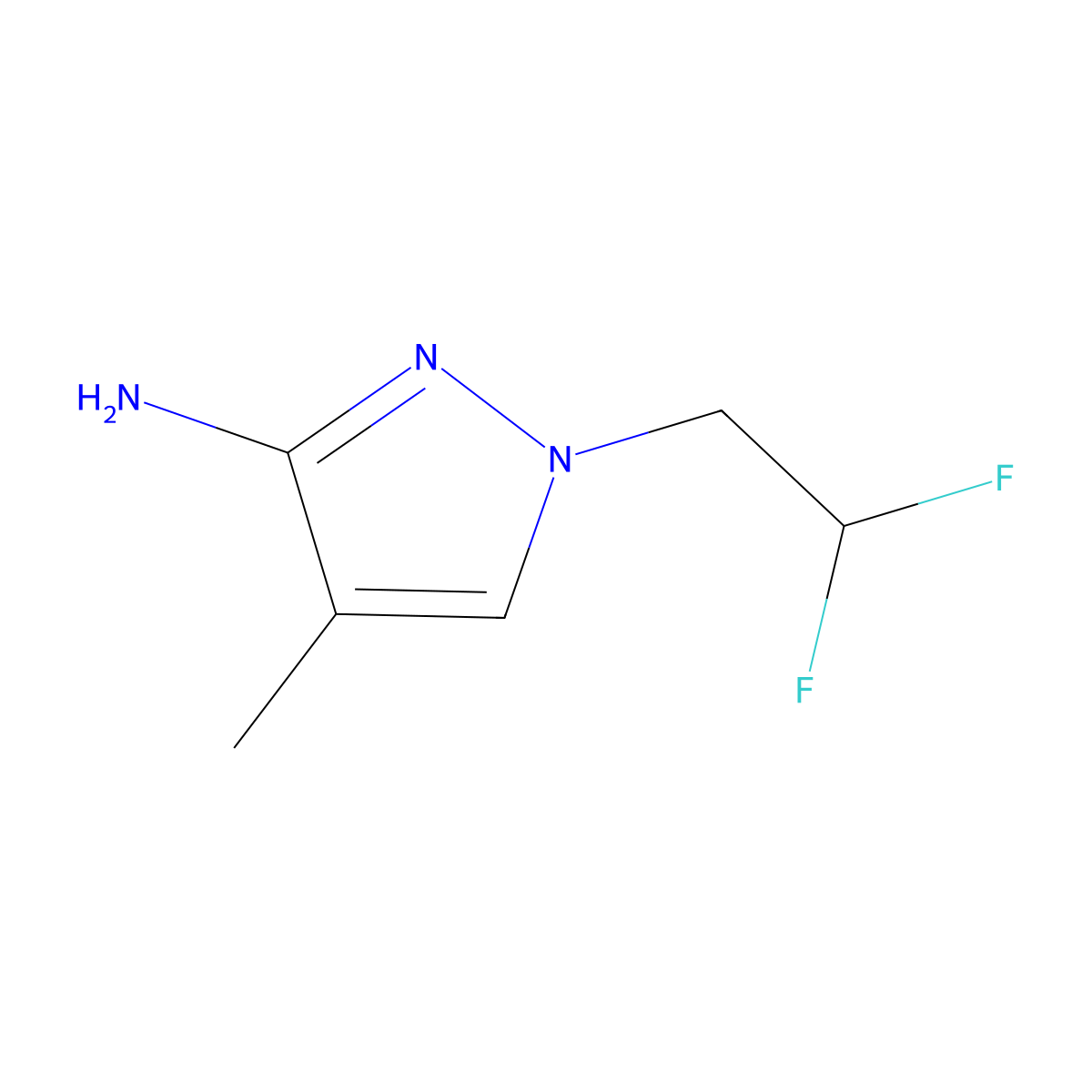 1-(2,2-difluoroethyl)-4-methyl-1H-pyrazol-3-amine molecular structure, CAS 1174875-53-6