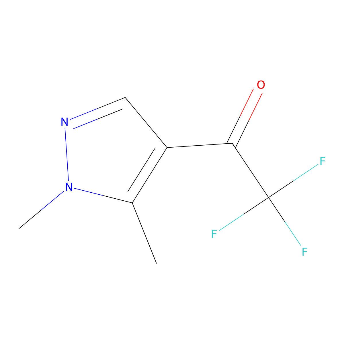 1-(1,5-dimethyl-1H-pyrazol-4-yl)-2,2,2-trifluoroethanone molecular structure, CAS 1174877-56-5