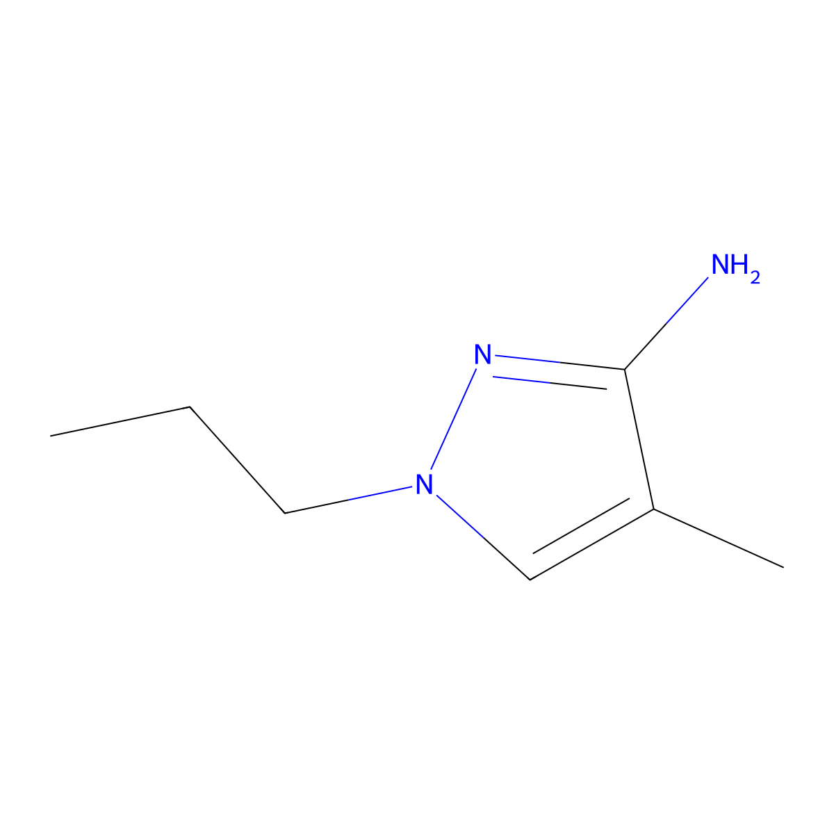 4-methyl-1-propyl-1H-pyrazol-3-amine molecular structure, CAS 1174877-75-8
