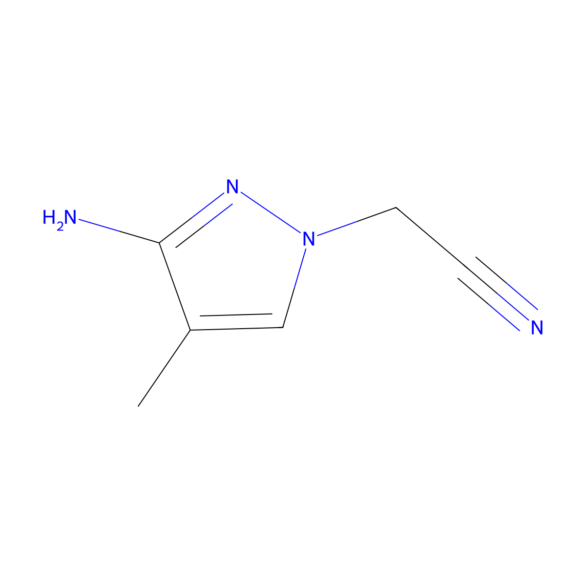 2-(3-amino-4-methyl-1H-pyrazol-1-yl)acetonitrile molecular structure, CAS 1174877-89-4