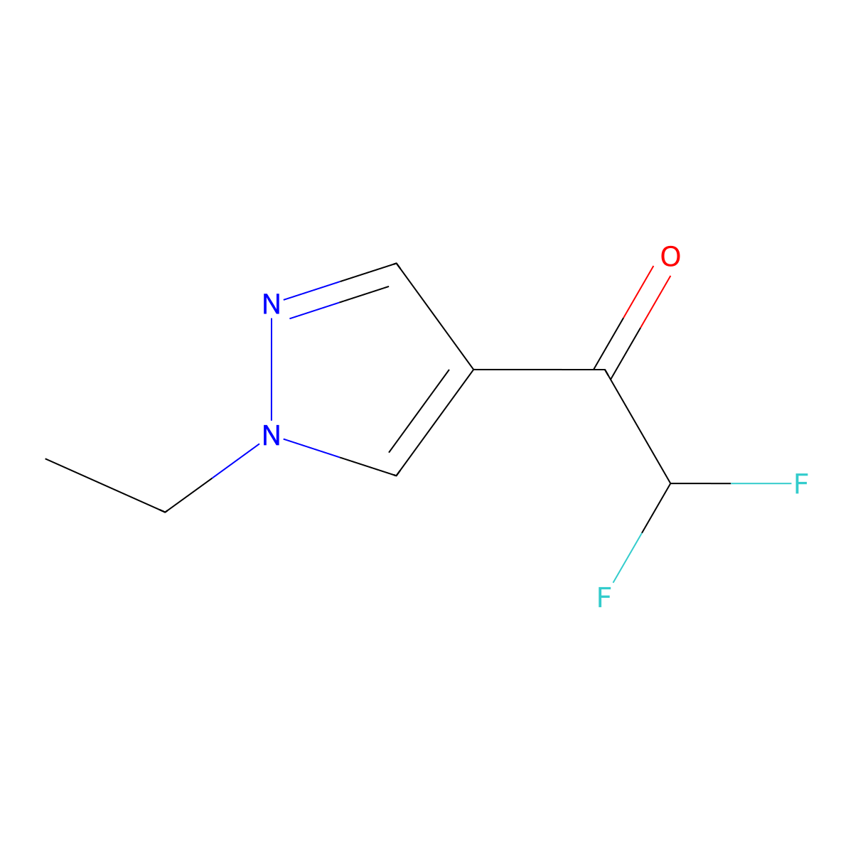 1-(1-ethyl-1H-pyrazol-4-yl)-2,2-difluoroethanone molecular structure, CAS 1174879-23-2