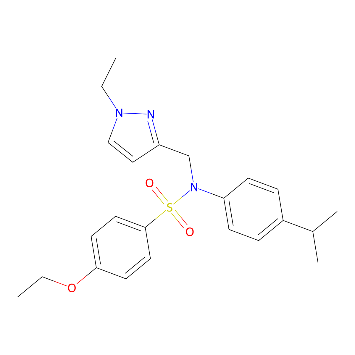4-ethoxy-N-[(1-ethyl-1H-pyrazol-3-yl)methyl]-N-[4-(propan-2-yl)phenyl]benzenesulfonamide molecular structure, CAS 1174879-37-8