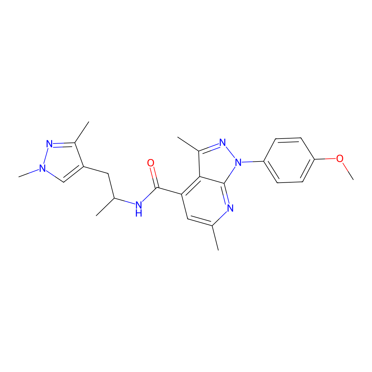 N-[1-(1,3-dimethyl-1H-pyrazol-4-yl)propan-2-yl]-1-(4-methoxyphenyl)-3,6-dimethyl-1H-pyrazolo[3,4-b]pyridine-4-carboxamide molecular structure, CAS 1174879-41-4