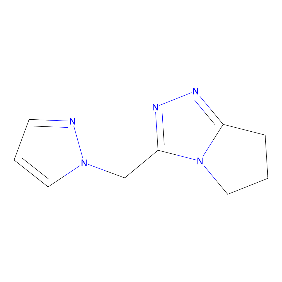 3-(1H-pyrazol-1-ylmethyl)-6,7-dihydro-5H-pyrrolo[2,1-c][1,2,4]triazole molecular structure, CAS 1174879-99-2