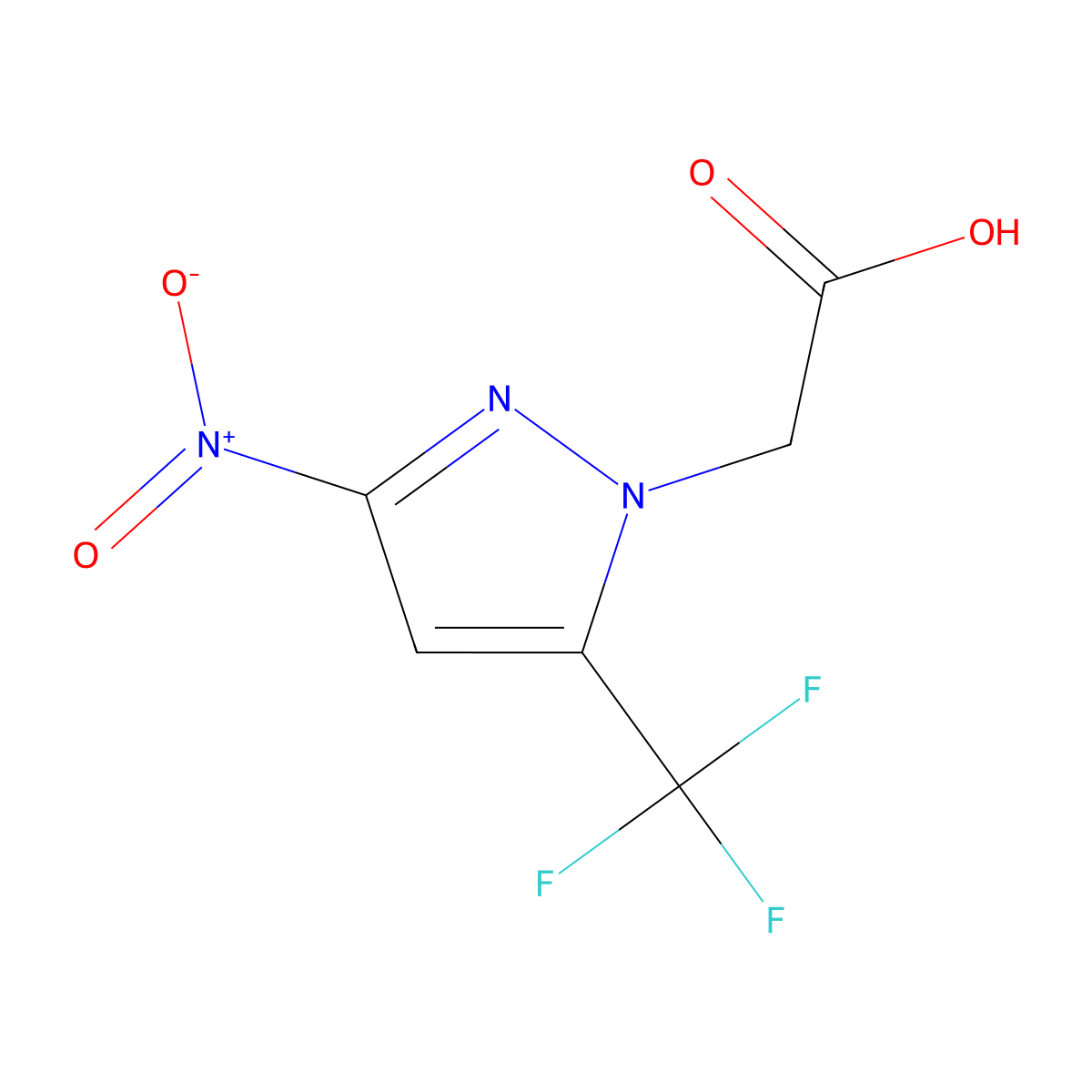 2-(3-Nitro-5-(trifluoromethyl)-1H-pyrazol-1-yl)acetic acid molecular structure, CAS 1174882-24-6