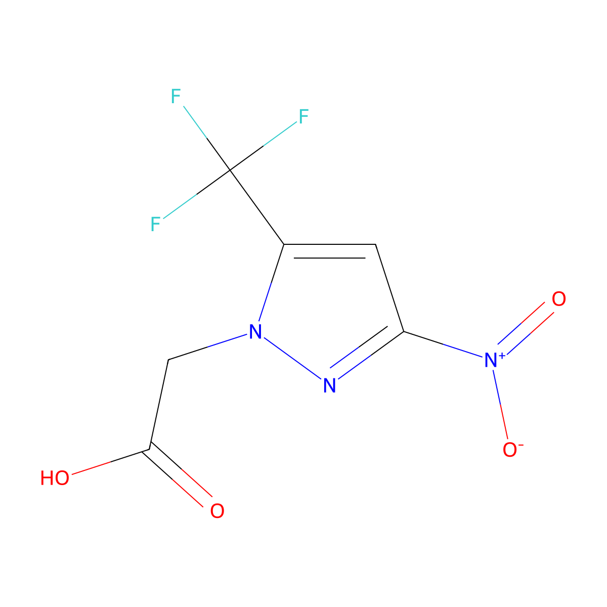 2-(3-Nitro-5-(trifluoromethyl)-1H-pyrazol-1-yl)acetic acid molecular structure, CAS 1174882-24-6