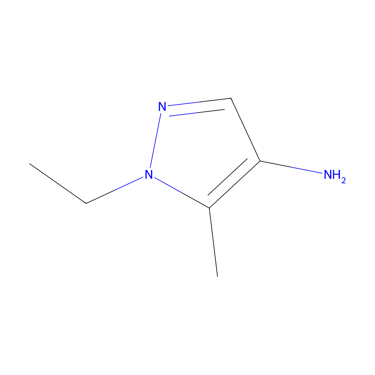 1-ethyl-5-methyl-1H-pyrazol-4-amine molecular structure, CAS 1174882-85-9