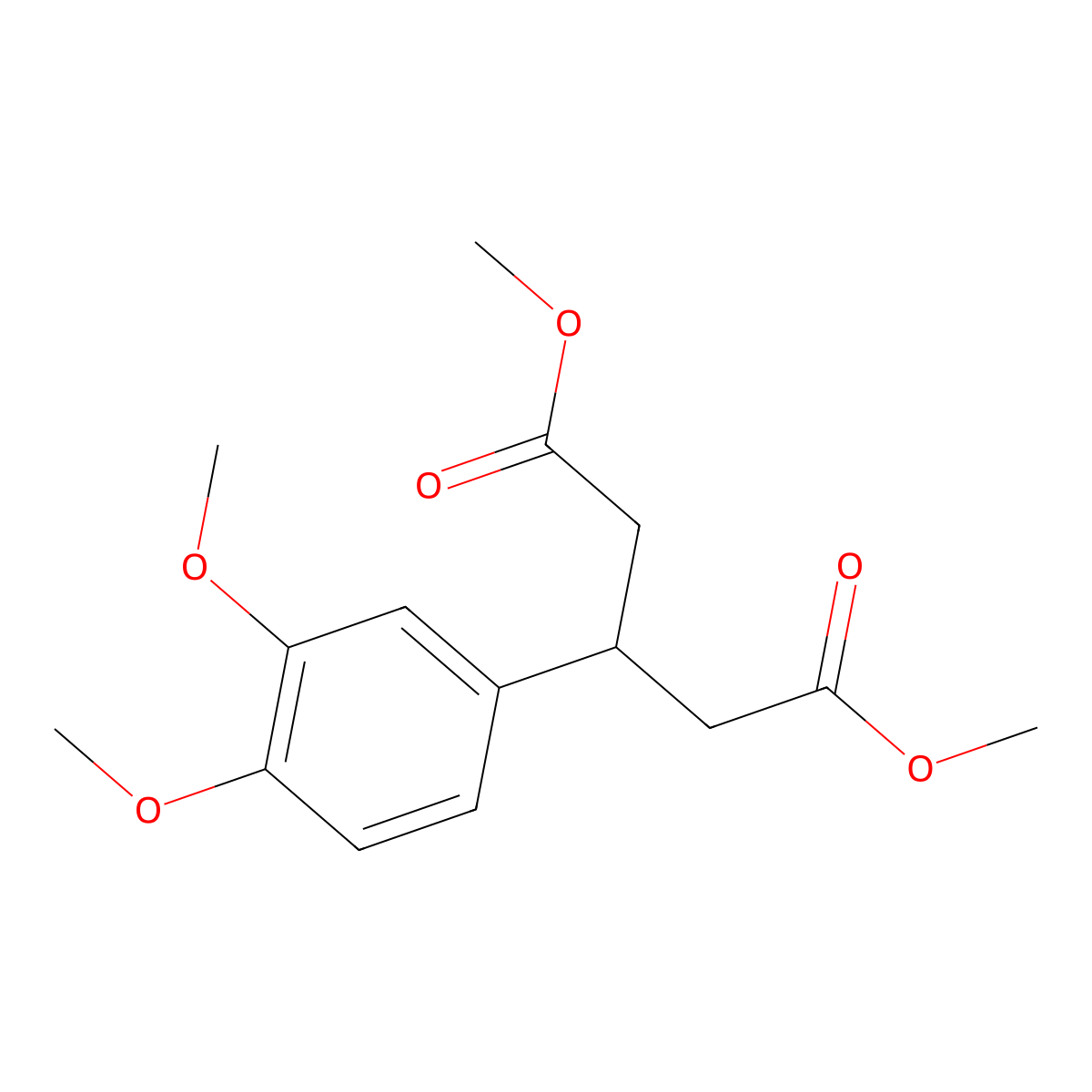 Dimethyl 3-(3,4-dimethoxyphenyl)pentanedioate molecular structure, CAS 1174886-54-4