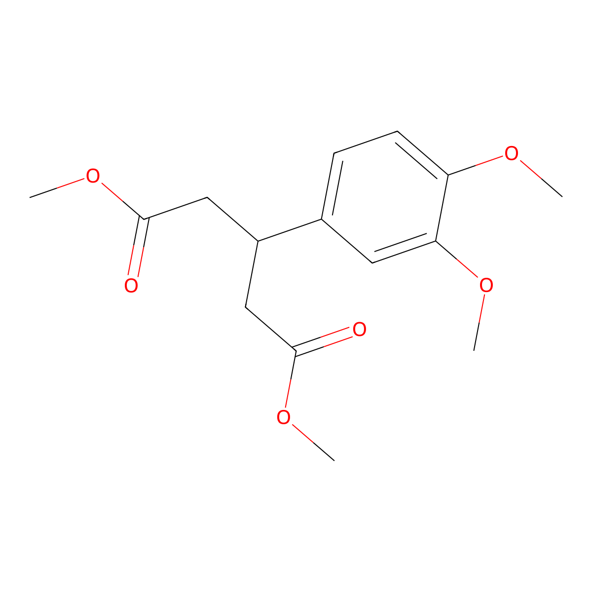 Dimethyl 3-(3,4-dimethoxyphenyl)pentanedioate molecular structure, CAS 1174886-54-4