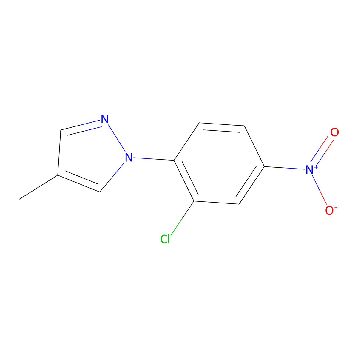 1-(2-chloro-4-nitrophenyl)-4-methyl-1H-pyrazole molecular structure, CAS 1174886-67-9