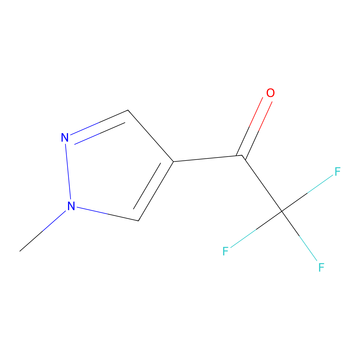 2,2,2-trifluoro-1-(1-methyl-1H-pyrazol-4-yl)ethan-1-one molecular structure, CAS 1174886-69-1