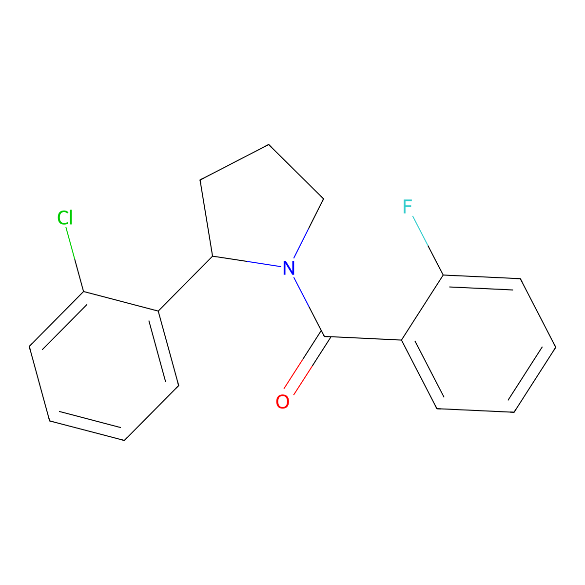 2-(2-Chlorophenyl)-1-(2-fluorobenzoyl)pyrrolidine molecular structure, CAS 1174887-29-6