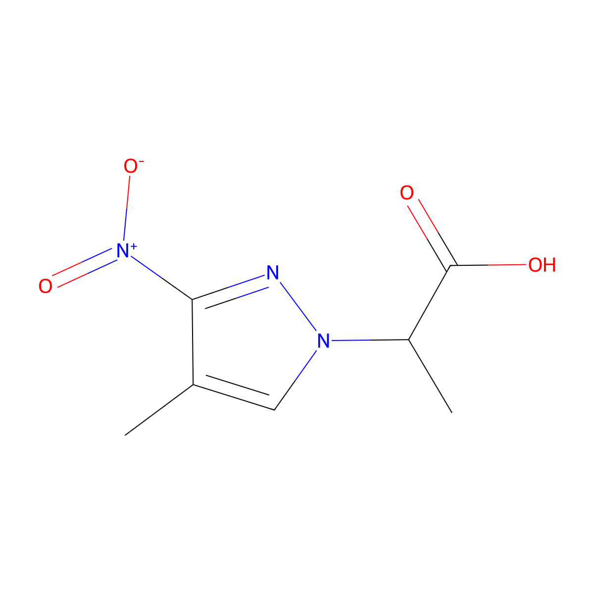 2-(4-methyl-3-nitro-1H-pyrazol-1-yl)propanoic acid molecular structure, CAS 1174887-31-0
