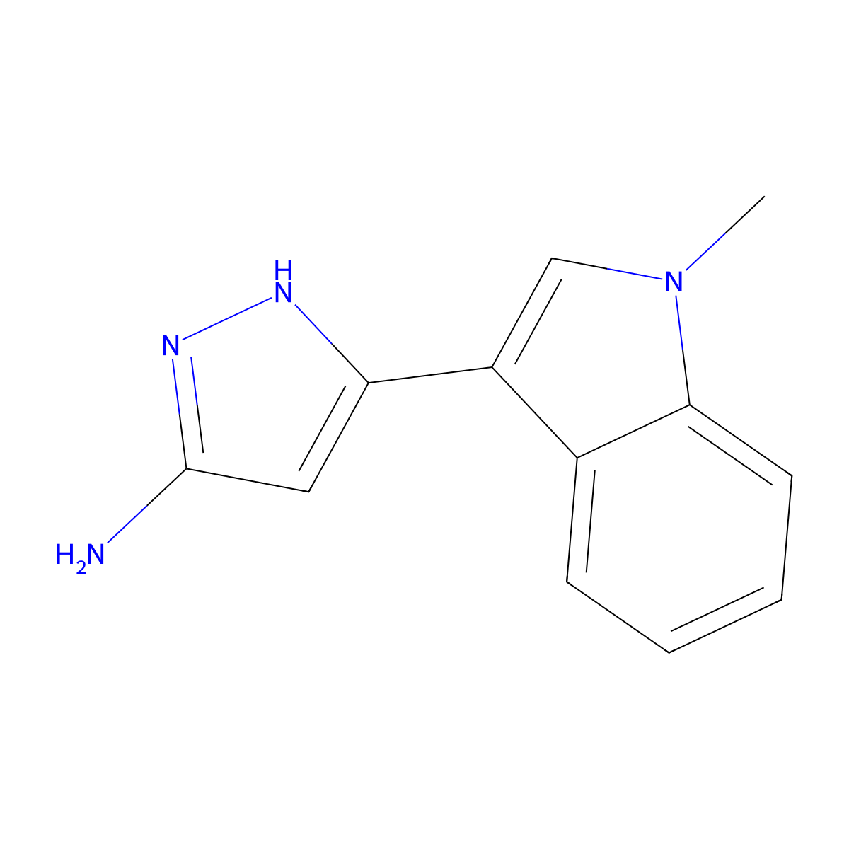 5-(1-methyl-1H-indol-3-yl)-1H-Pyrazol-3-amine molecular structure, CAS 1174894-37-1