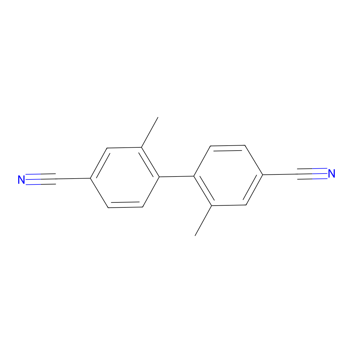 2,2'-Dimethyl-[1,1'-biphenyl]-4,4'-dicarbonitrile molecular structure, CAS 117490-51-4