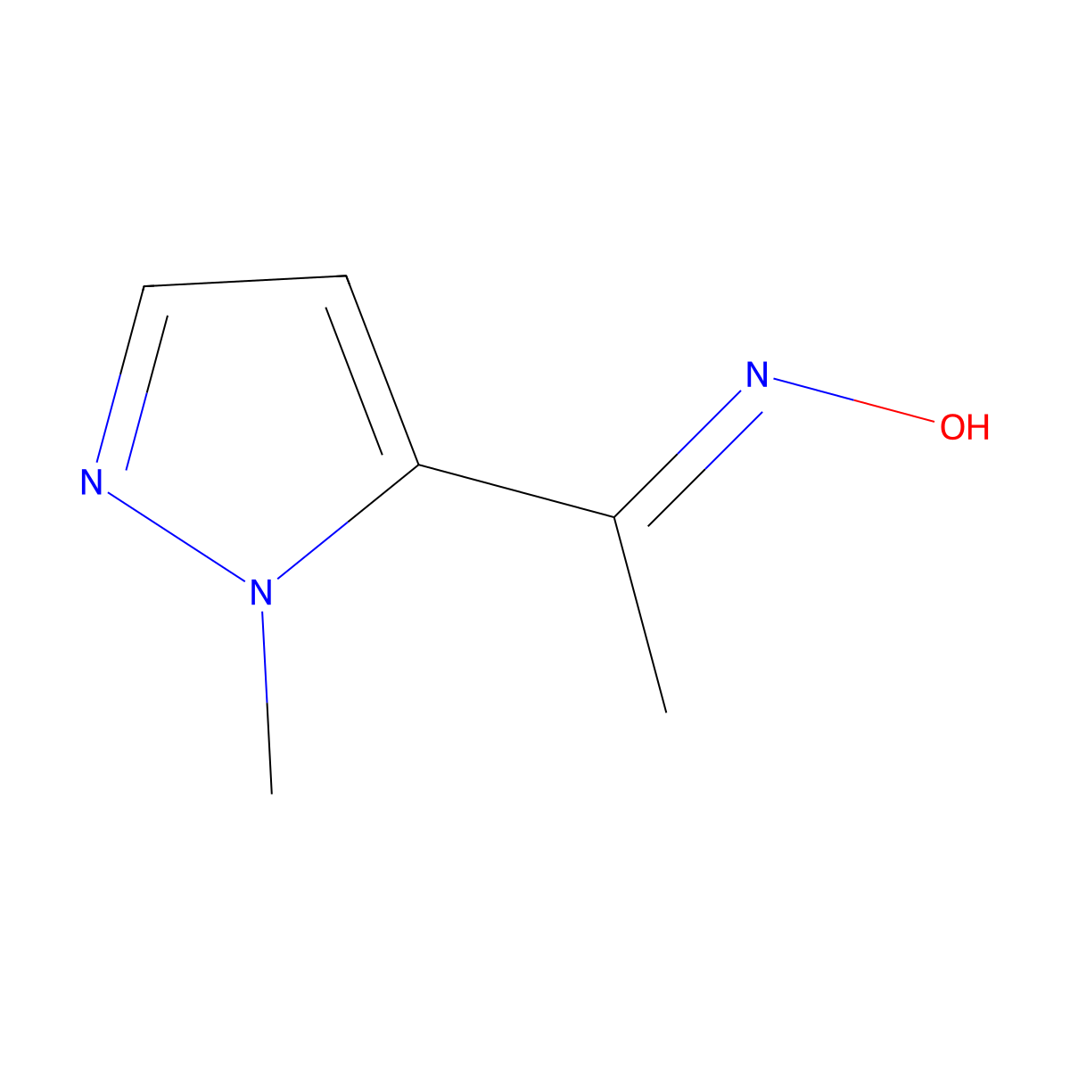 1-(Hydroxyimino)-1-(1-methylpyrazol-5-yl)ethane molecular structure, CAS 1174905-29-3
