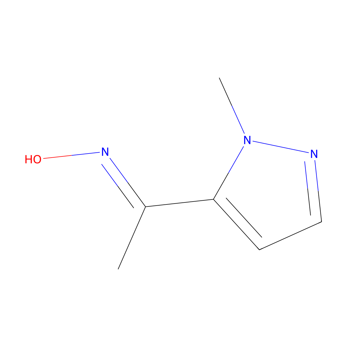 1-(Hydroxyimino)-1-(1-methylpyrazol-5-yl)ethane molecular structure, CAS 1174905-29-3