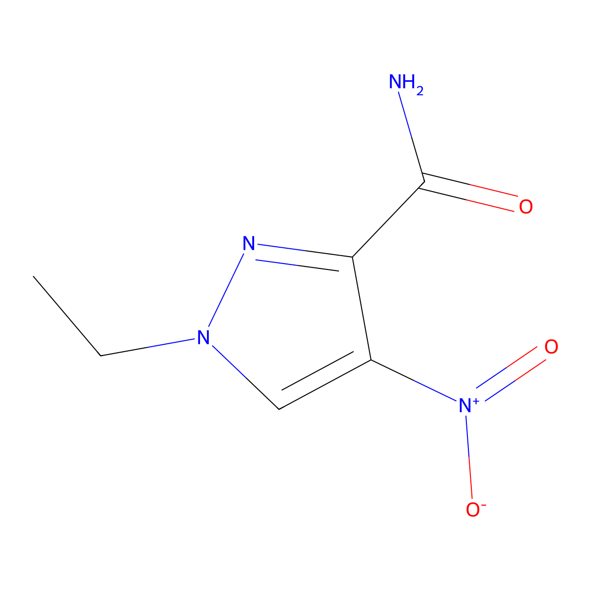 1-ethyl-4-nitro-1H-pyrazole-3-carboxamide molecular structure, CAS 1174906-82-1