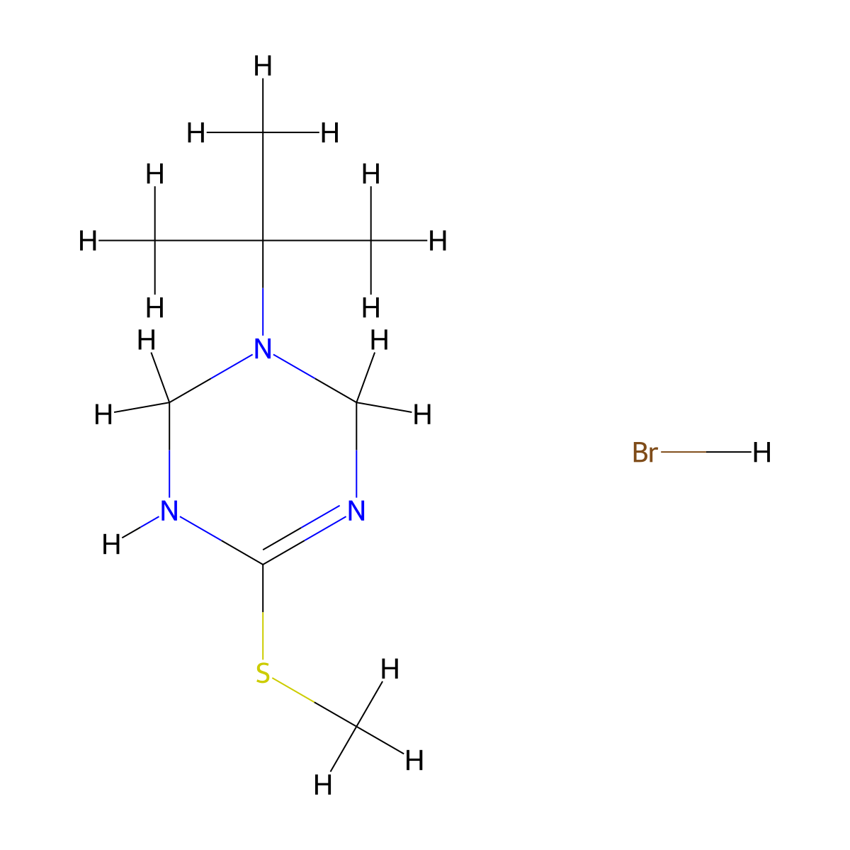 3-Tert-butyl-6-(methylsulfanyl)-1,2,3,4-tetrahydro-1,3,5-triazine hydrobromide molecular structure, CAS 1174907-51-7