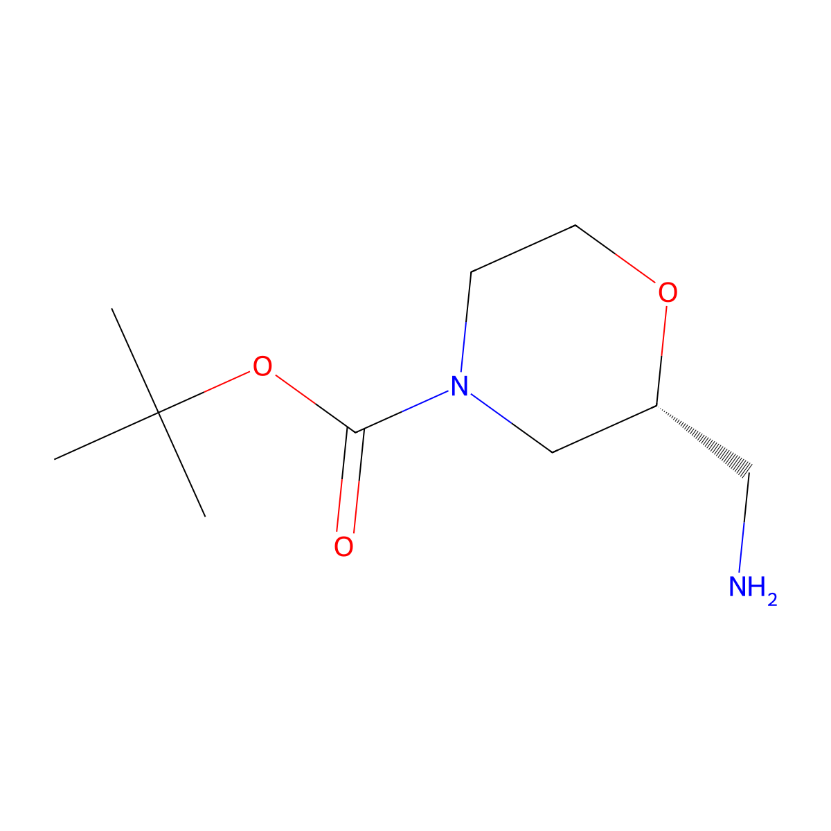 (R)-2-Aminomethyl-4-Boc-morpholine molecular structure, CAS 1174913-80-4