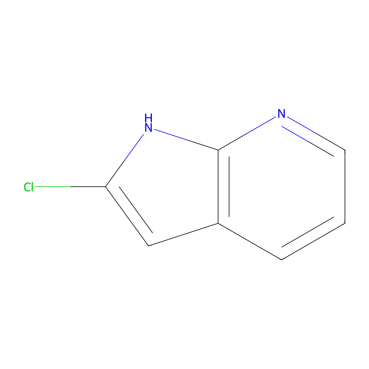 2-chloro-1H-pyrrolo[2,3-b]pyridine molecular structure, CAS 1174936-85-6