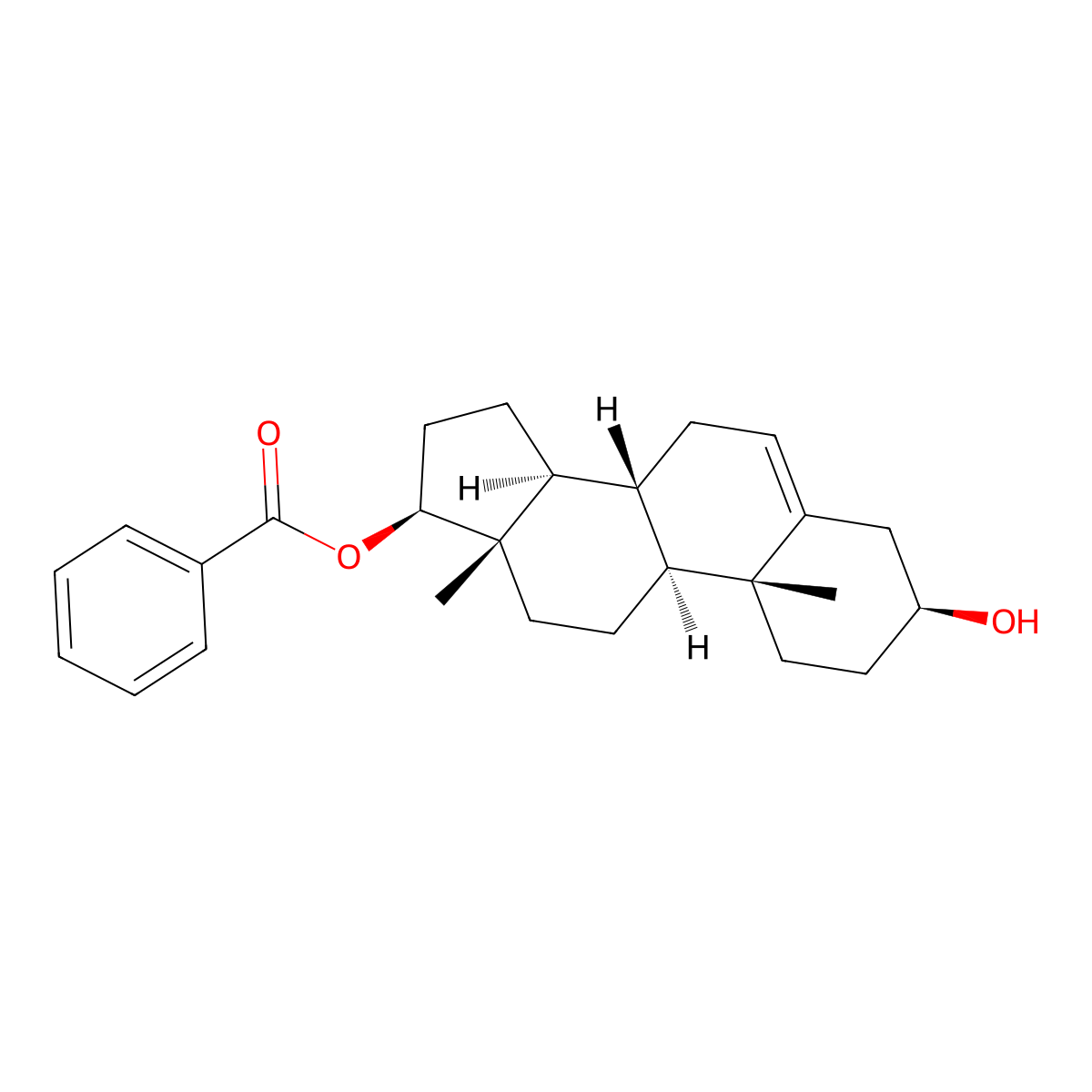 Androstenediol 17-benzoate molecular structure, CAS 1175-12-8