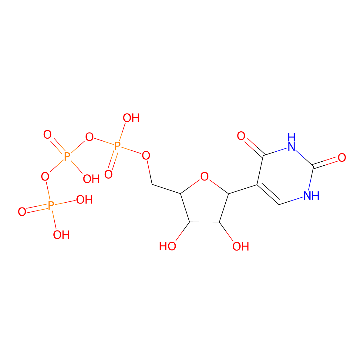 Pseudouridine-5'-triphosphate molecular structure, CAS 1175-34-4