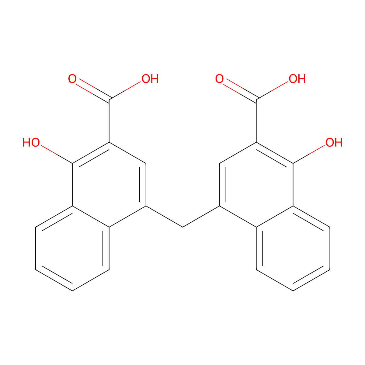 2-Naphthalenecarboxylic acid, 4,4'-methylenebis(1-hydroxy- molecular structure, CAS 1175-41-3
