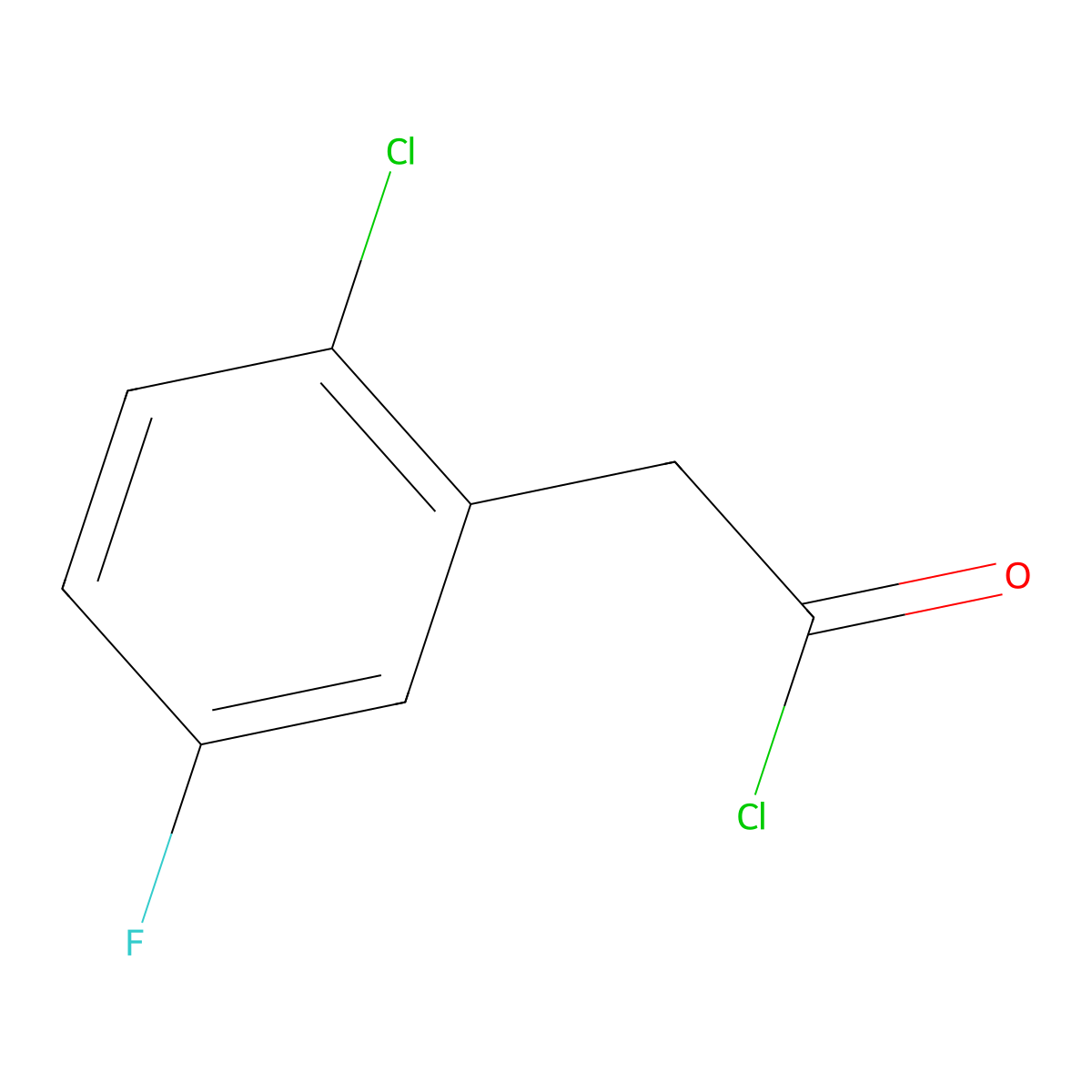 2-Chloro-5-fluorophenylacetyl chloride molecular structure, CAS 1175028-47-3