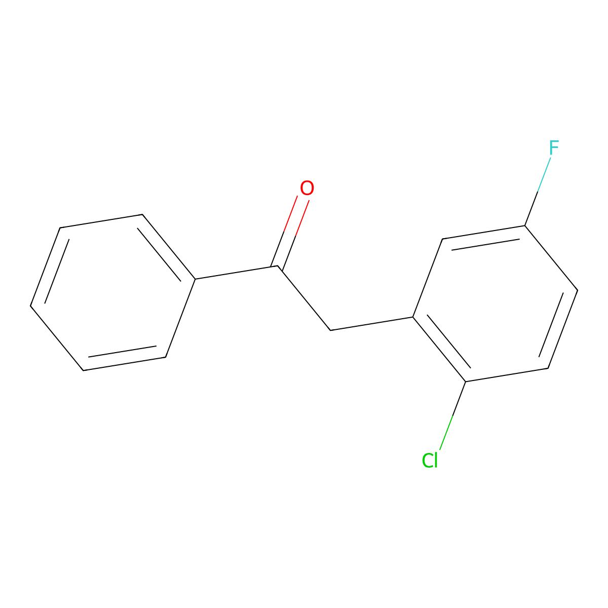 2-(2-Chloro-5-fluorophenyl)-1-phenylethanone molecular structure, CAS 1175028-49-5