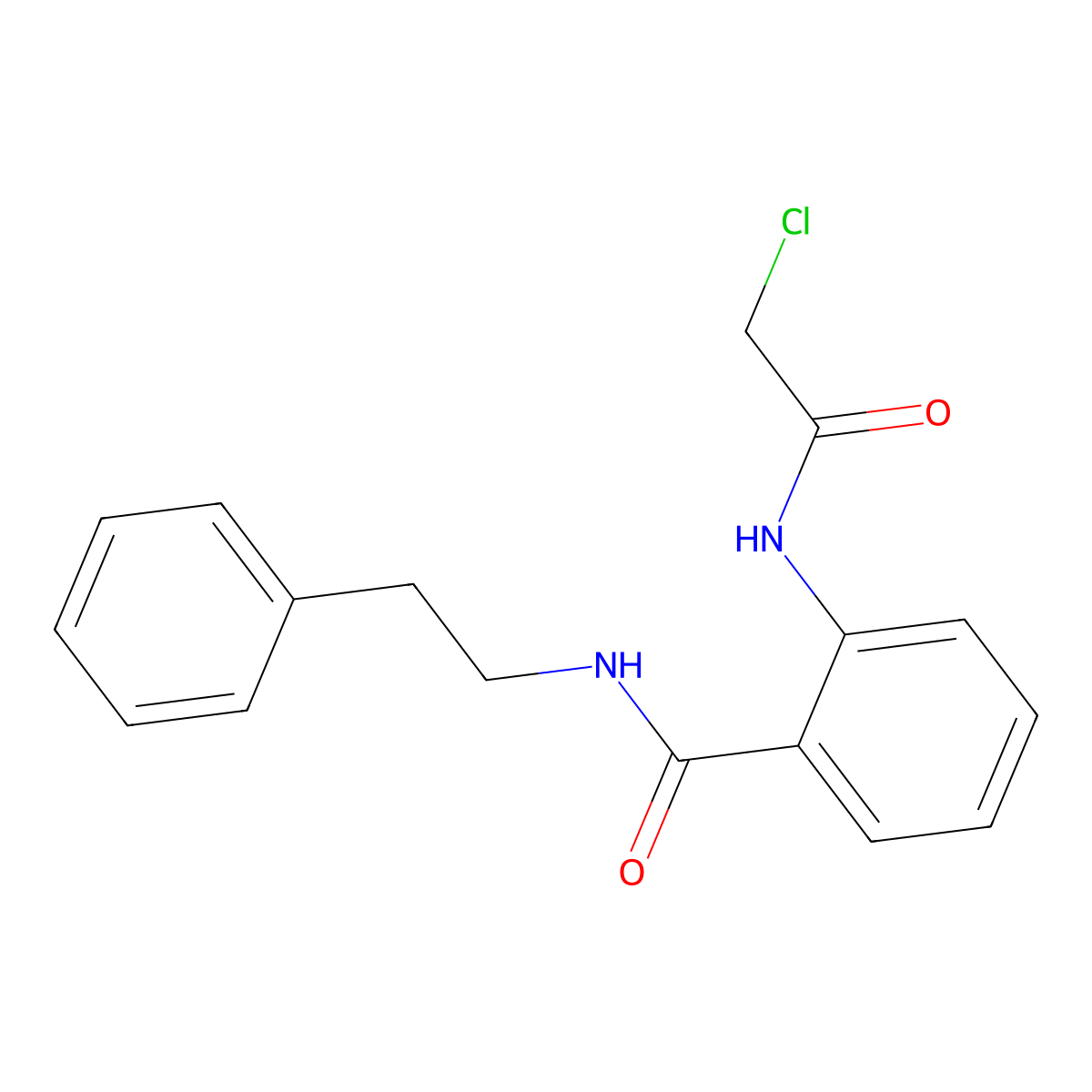 2-[(chloroacetyl)amino]-N-(2-phenylethyl)benzamide molecular structure, CAS 117507-50-3