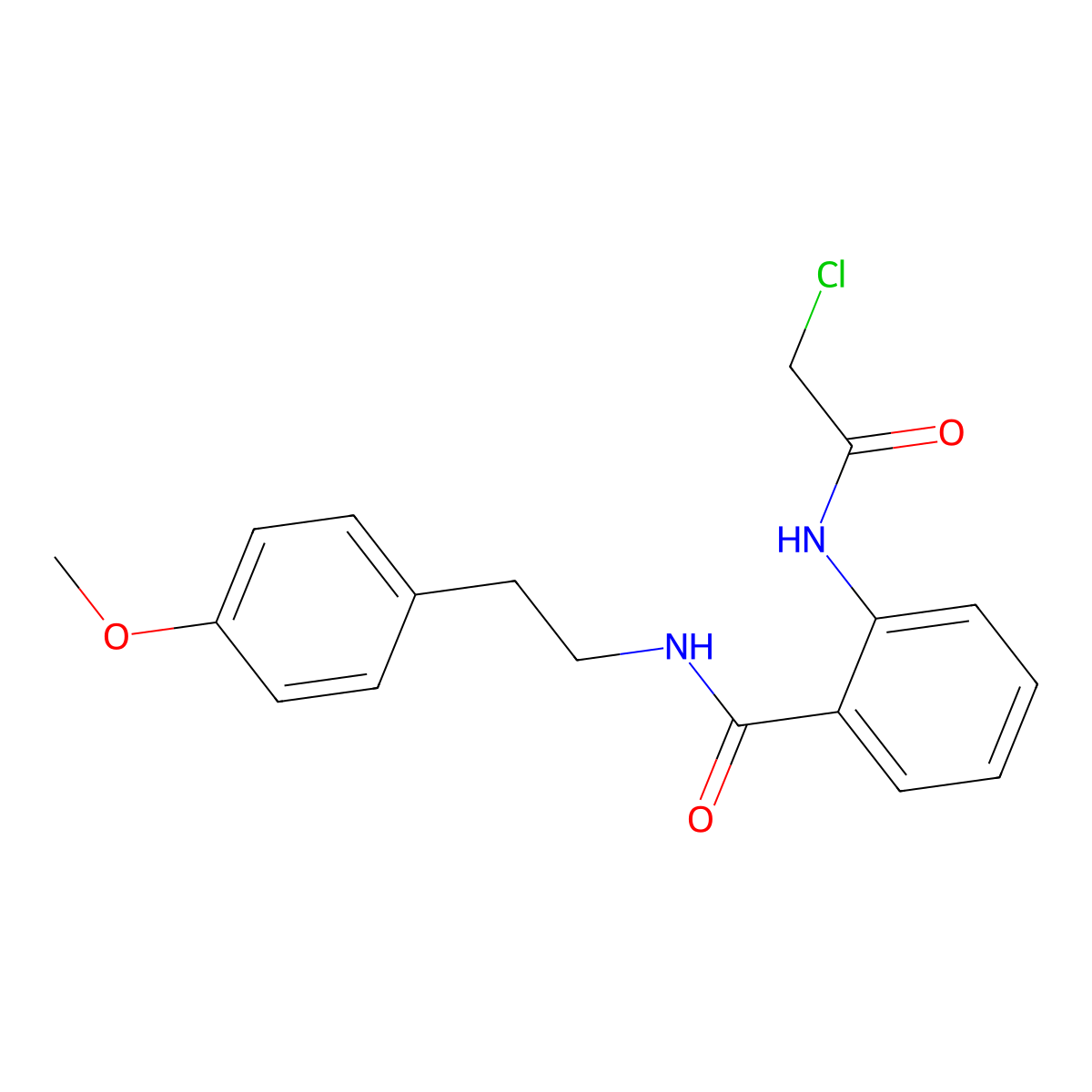 2-(2-chloroacetamido)-N-[2-(4-methoxyphenyl)ethyl]benzamide molecular structure, CAS 117507-51-4