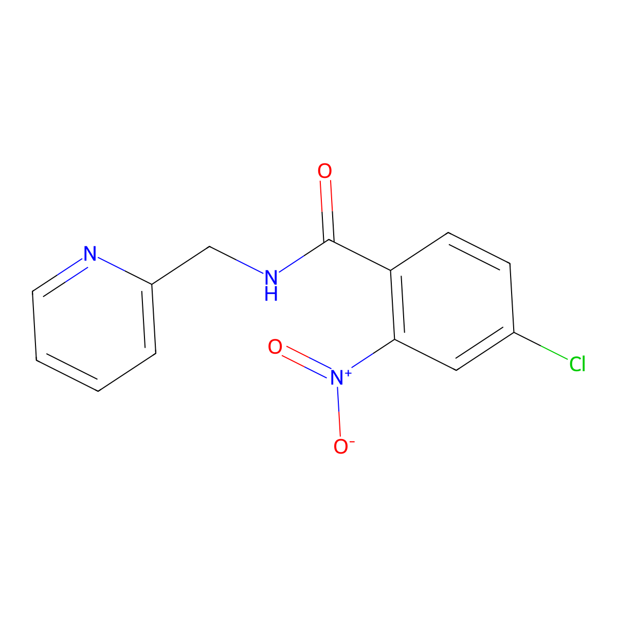 4-chloro-2-nitro-N-(pyridin-2-ylmethyl)benzamide molecular structure, CAS 117507-65-0