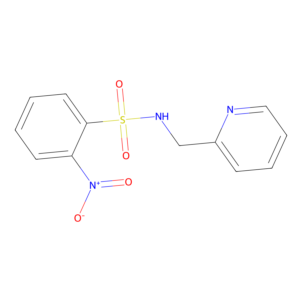 2-nitro-N-(pyridin-2-ylmethyl)benzenesulfonamide molecular structure, CAS 117507-66-1