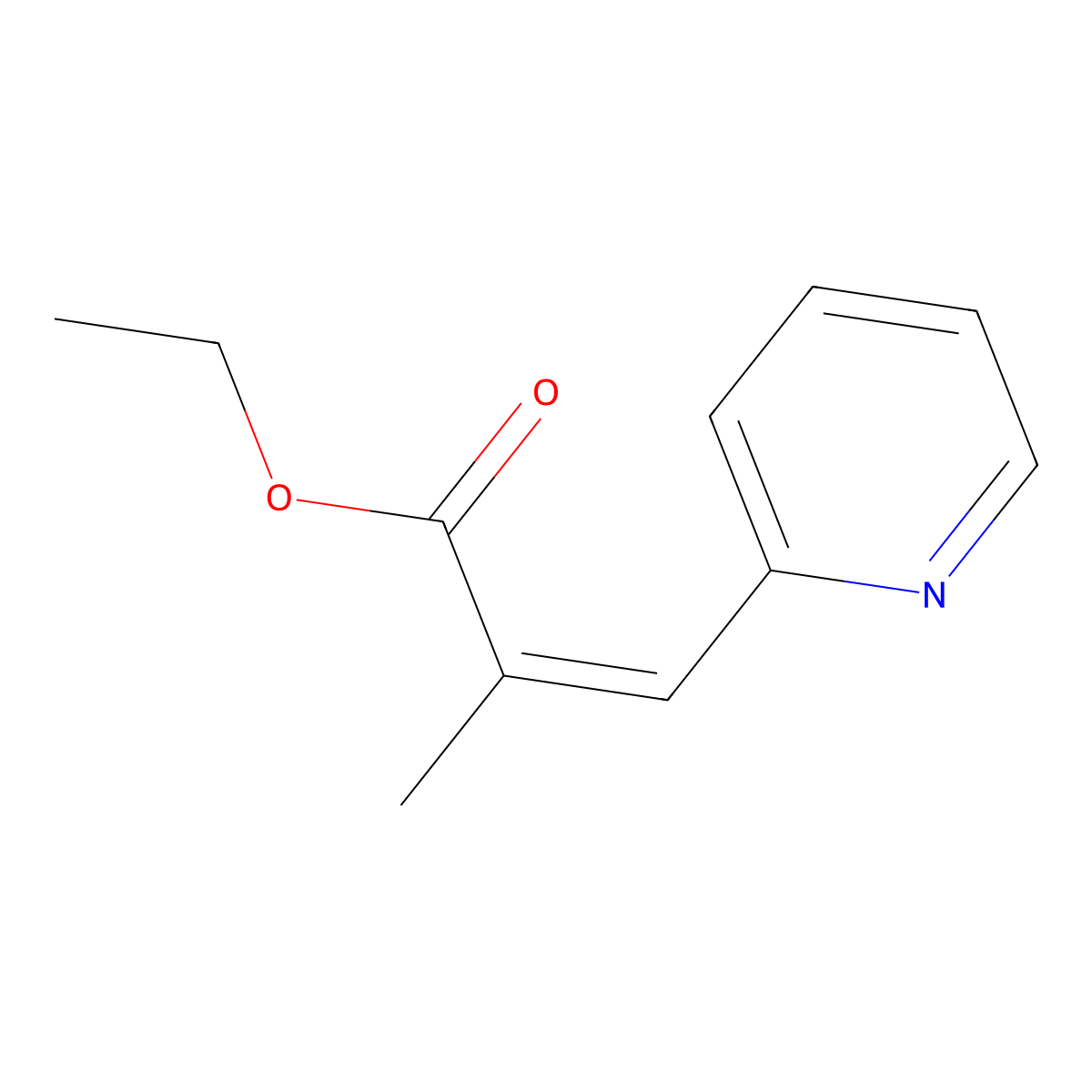 Ethyl 2-methyl-3-(pyridin-2-yl)prop-2-enoate molecular structure, CAS 1175087-38-3