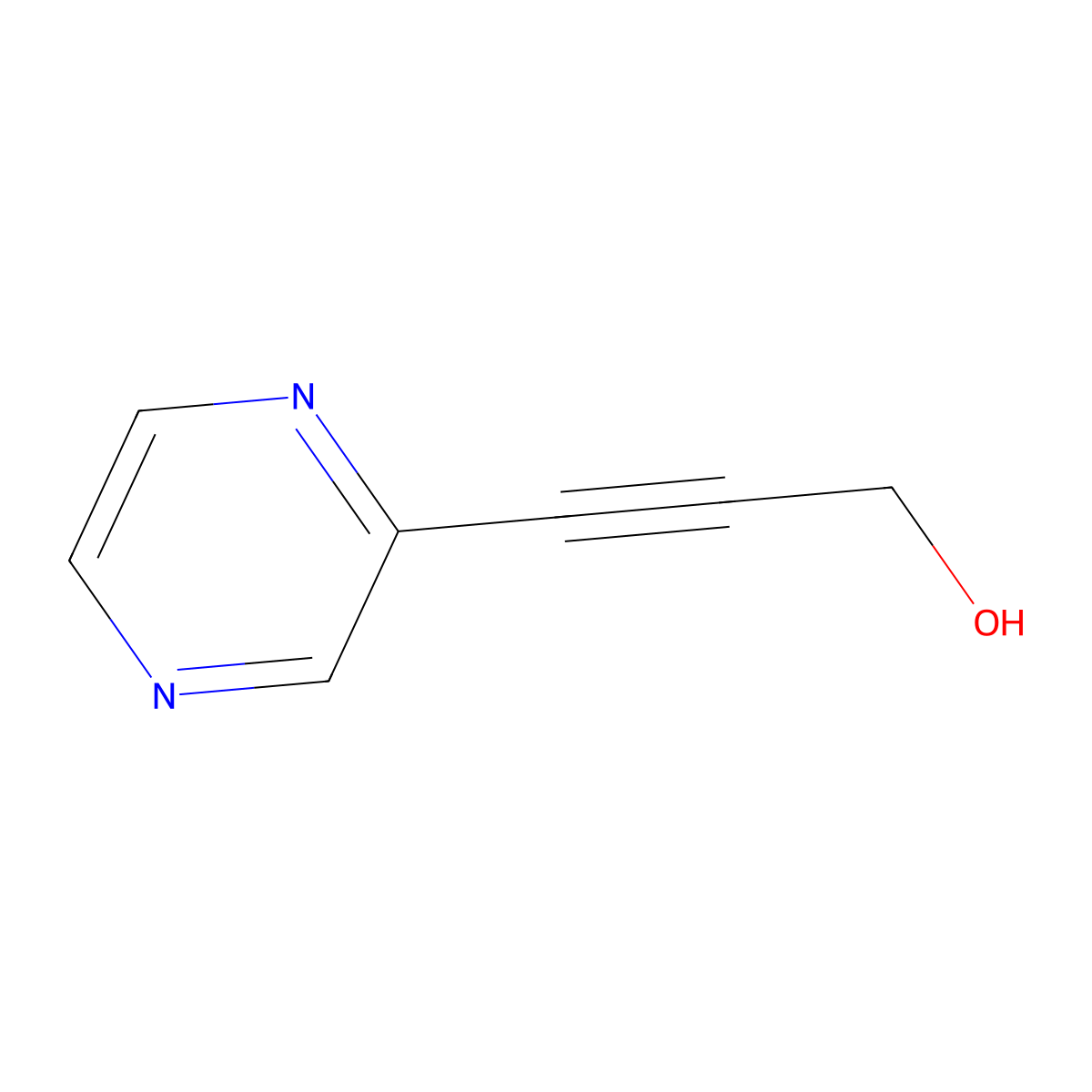 3-(Pyrazin-2-yl)prop-2-yn-1-ol molecular structure, CAS 1175087-43-0