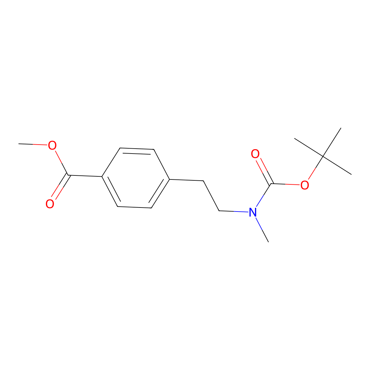 Methyl 4-{2-[(tert-butoxycarbonyl)(methyl)amino]ethyl}benzoate molecular structure, CAS 1175090-19-3