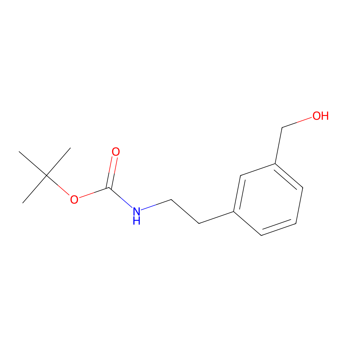 Tert-butyl 3-(hydroxymethyl)phenethylcarbamate molecular structure, CAS 1175090-35-3