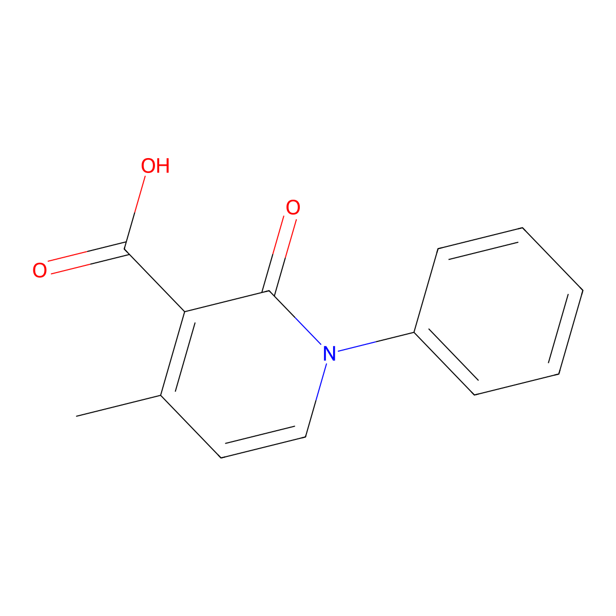 4-Methyl-2-oxo-1-phenyl-1,2-dihydropyridine-3-carboxylic acid molecular structure, CAS 1175127-53-3