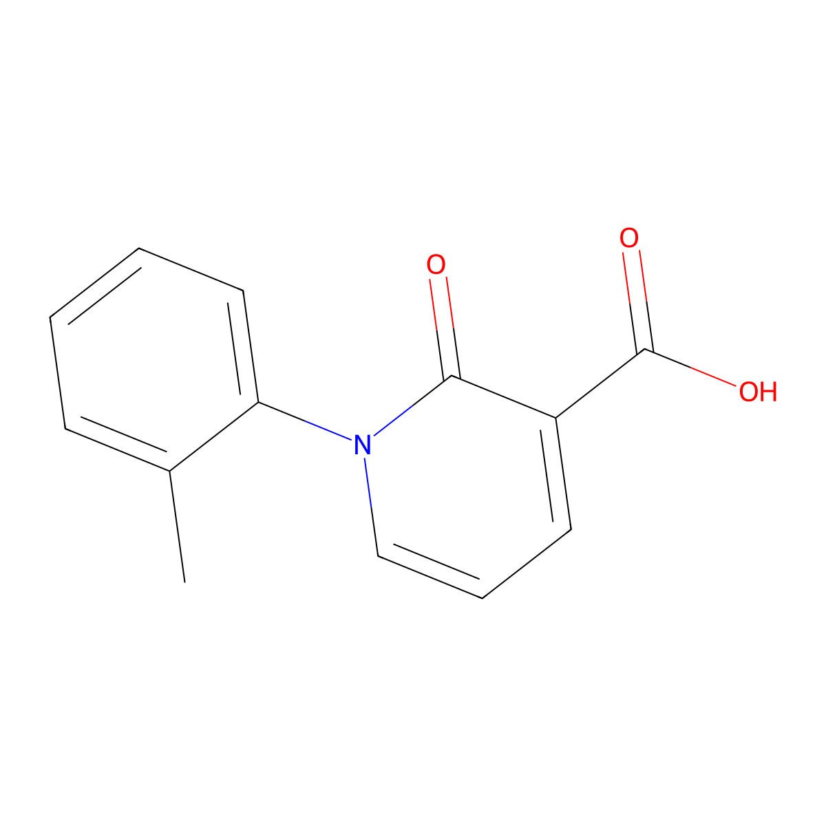2-oxo-1-(o-tolyl)-1,2-Dihydropyridine-3-carboxylic acid molecular structure, CAS 1175127-65-7