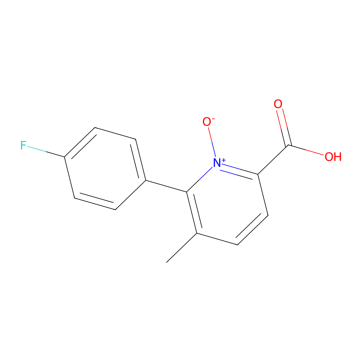 6-Carboxy-2-(4-fluorophenyl)-3-methylpyridin-1-ium-1-olate molecular structure, CAS 1175127-69-1